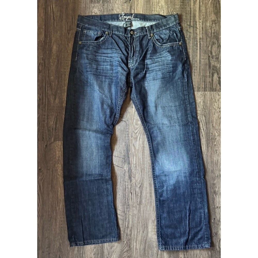 Vtg Royal Premium Jeans Mens Bootcut Pockets Embroidered Y2K Denim Size 32x32